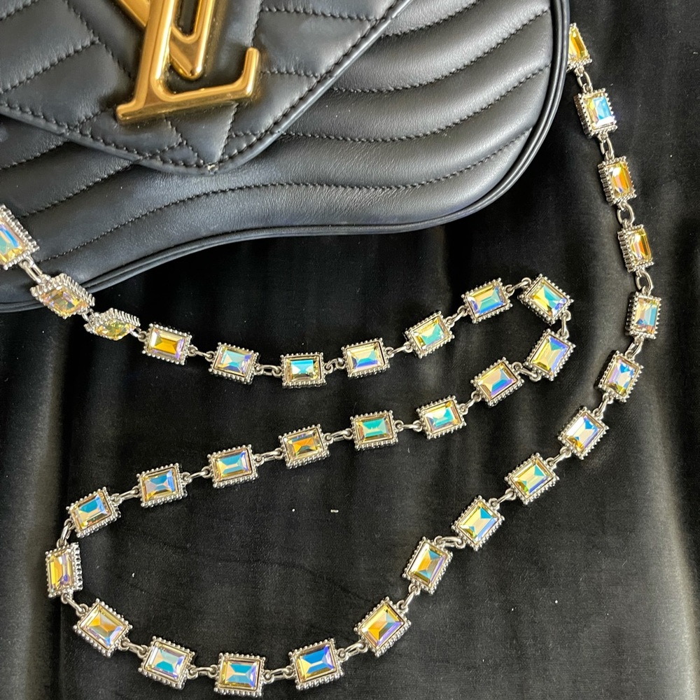 Crystal belt bag chain